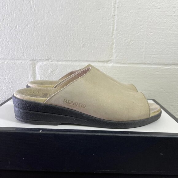 Mephisto Air Relax Sandals Slip On Beige Nubuck Leather Women's 41 EU/11 US - Picture 3 of 9